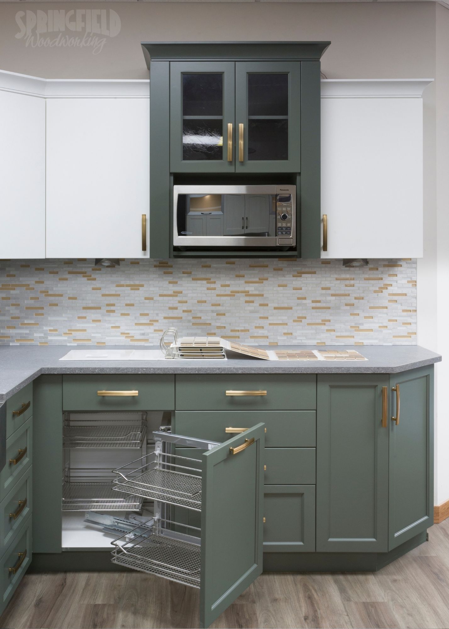 green custom kitchen cabinetry winnipeg